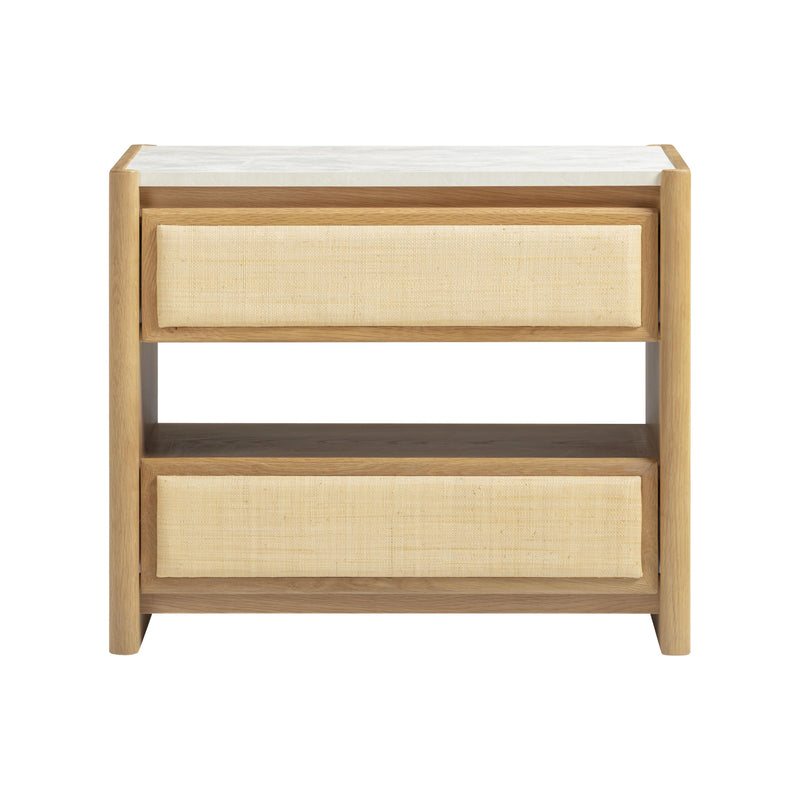 Paige 26" Natural Oak 2-Drawer Nightstand-zoom-