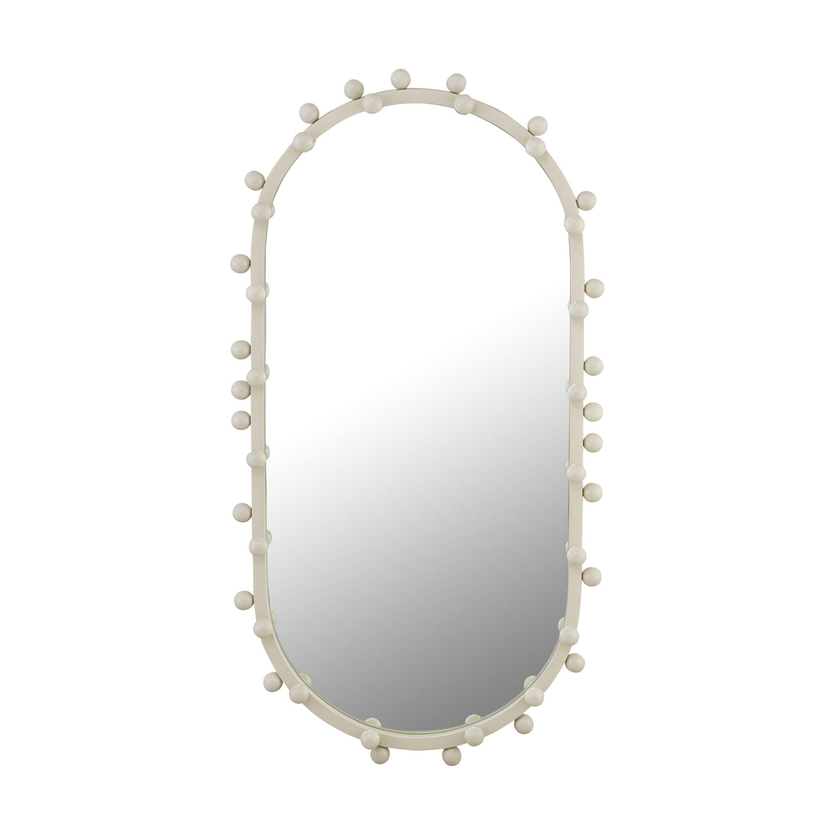 Bubbles Ivory Oval Wall Mirror (17"X31.5"-22.6"X42")