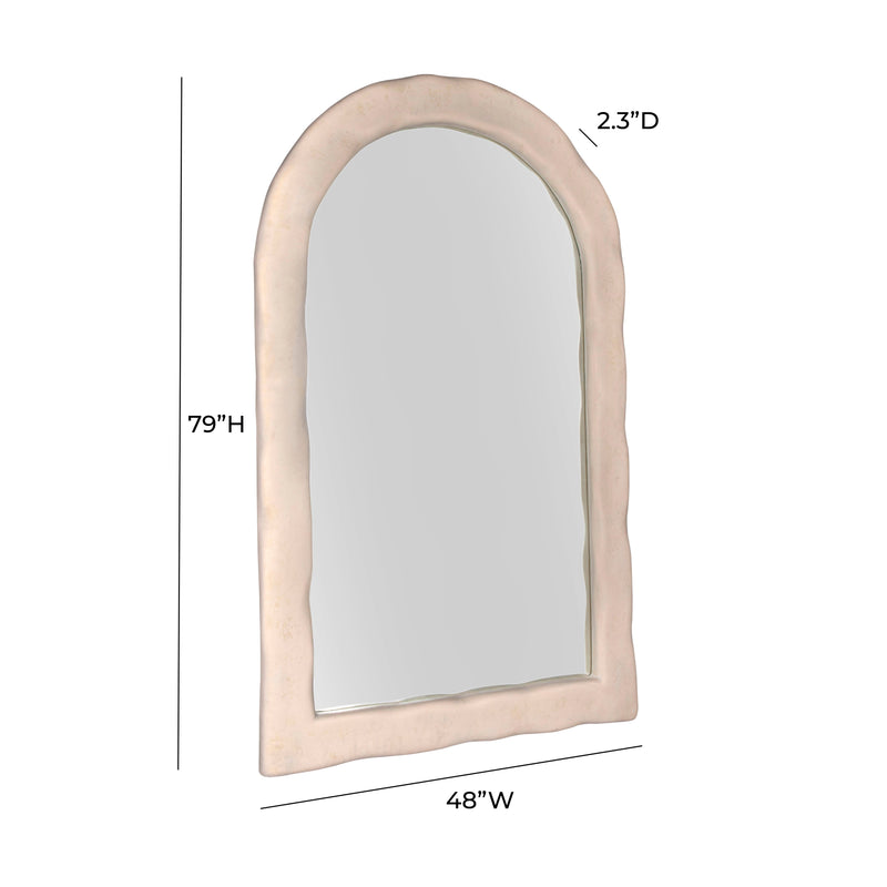 Kaia 48"X79" Cream Textured Floor Mirror-zoom-