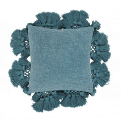 Stone 21" Washed Cotton Tasseled Square Throw Pillow Cover