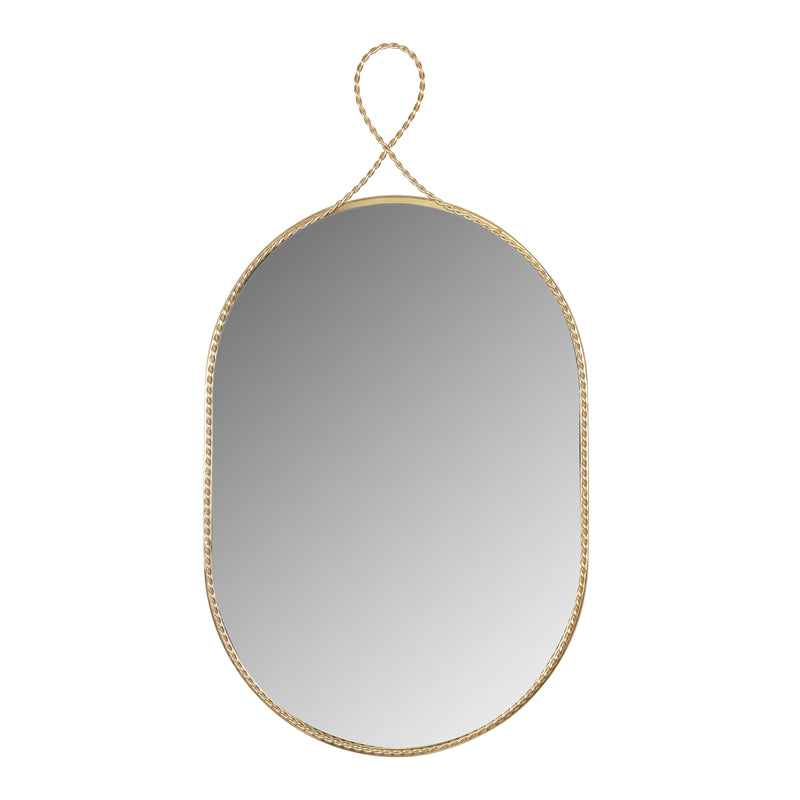 Ravina 20"X38" Braided Brass Oval Wall Mirror-zoom-