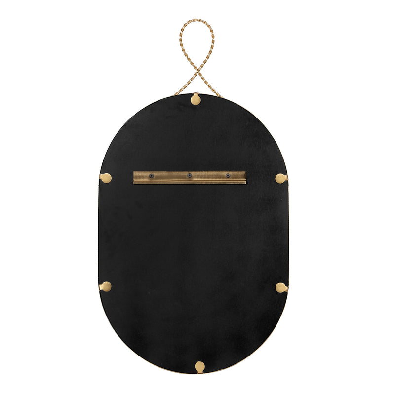 Ravina 20"X38" Braided Brass Oval Wall Mirror-zoom-