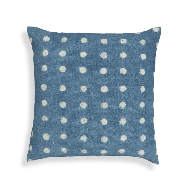 Indigo Dots 20" Cotton Square Throw Pillow Cover-zoom-