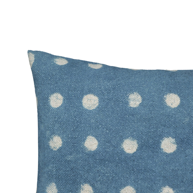 Indigo Dots 20" Cotton Square Throw Pillow Cover-zoom-