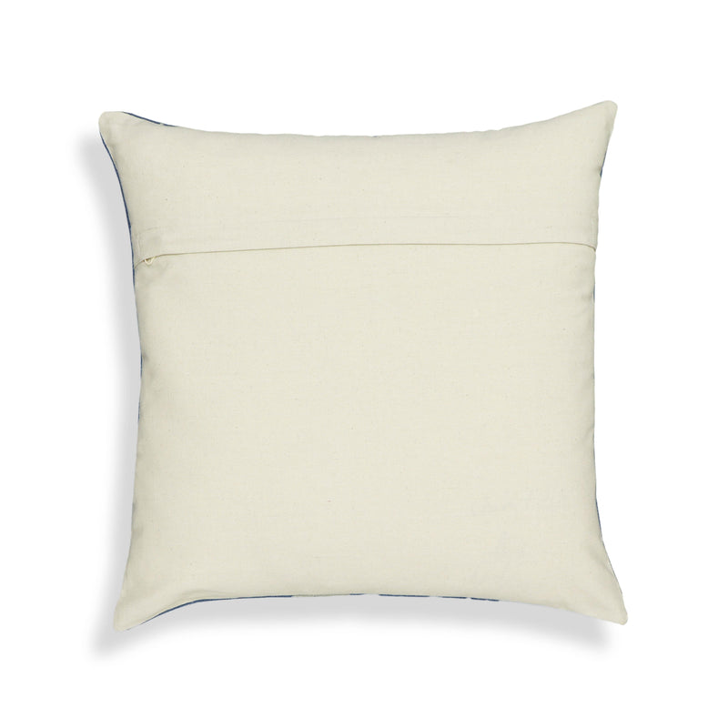 Indigo Triangles 20" Cotton Square Throw Pillow Cover-zoom-