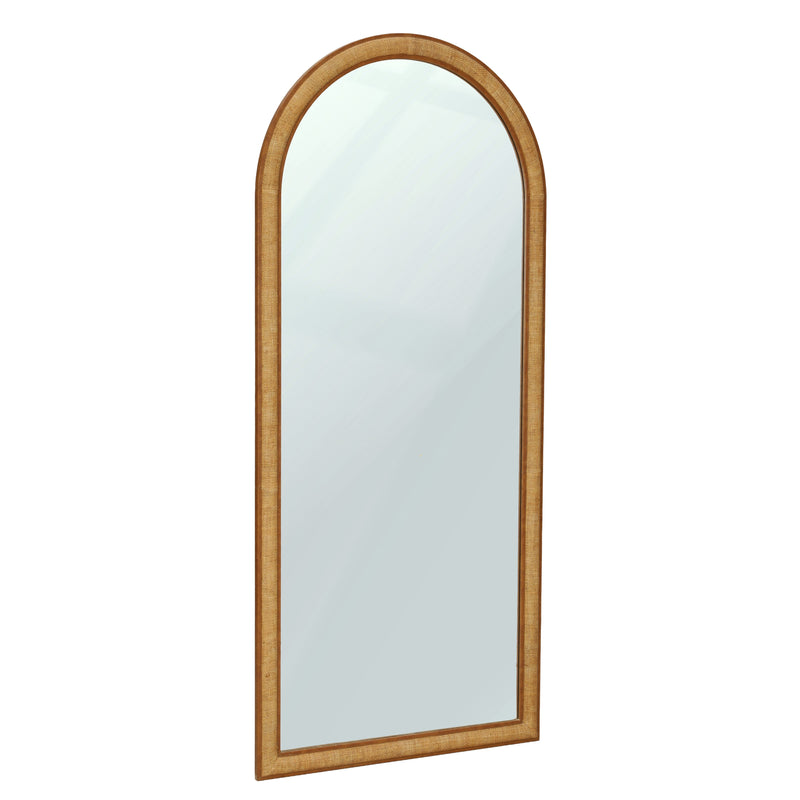 Arch 72" Natural Raffia Contract-Grade Floor Mirror-zoom-