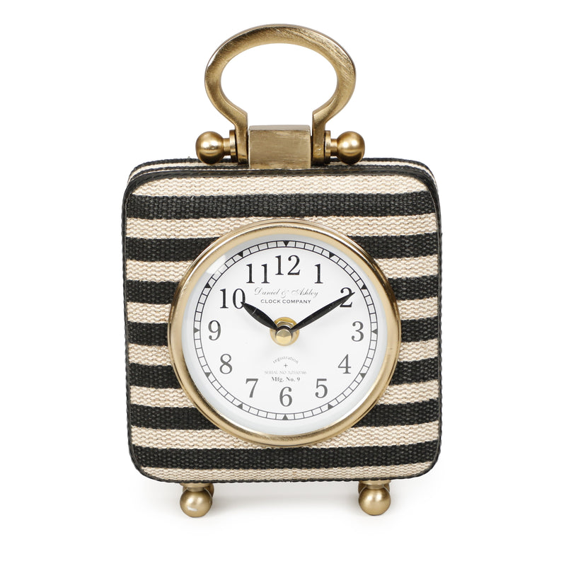 Mona Black Striped Contract-Grade Standing Accent Clock-zoom-