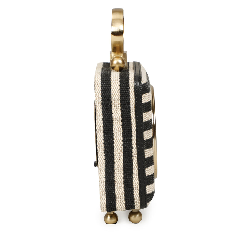 Mona Black Striped Contract-Grade Standing Accent Clock-zoom-
