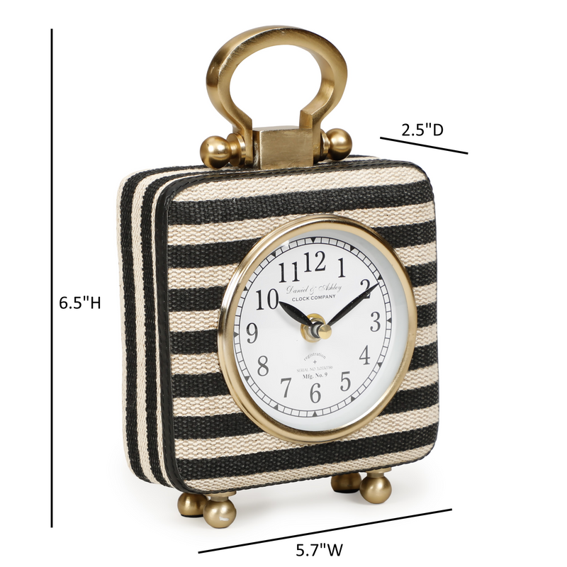 Mona Black Striped Contract-Grade Standing Accent Clock-zoom-