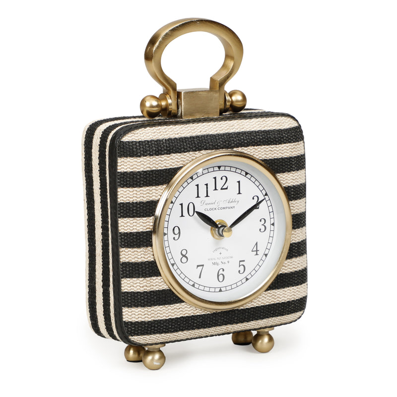 Mona Black Striped Contract-Grade Standing Accent Clock-zoom-