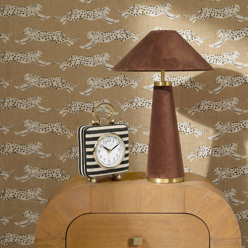Mona Black Striped Contract-Grade Standing Accent Clock-zoom-