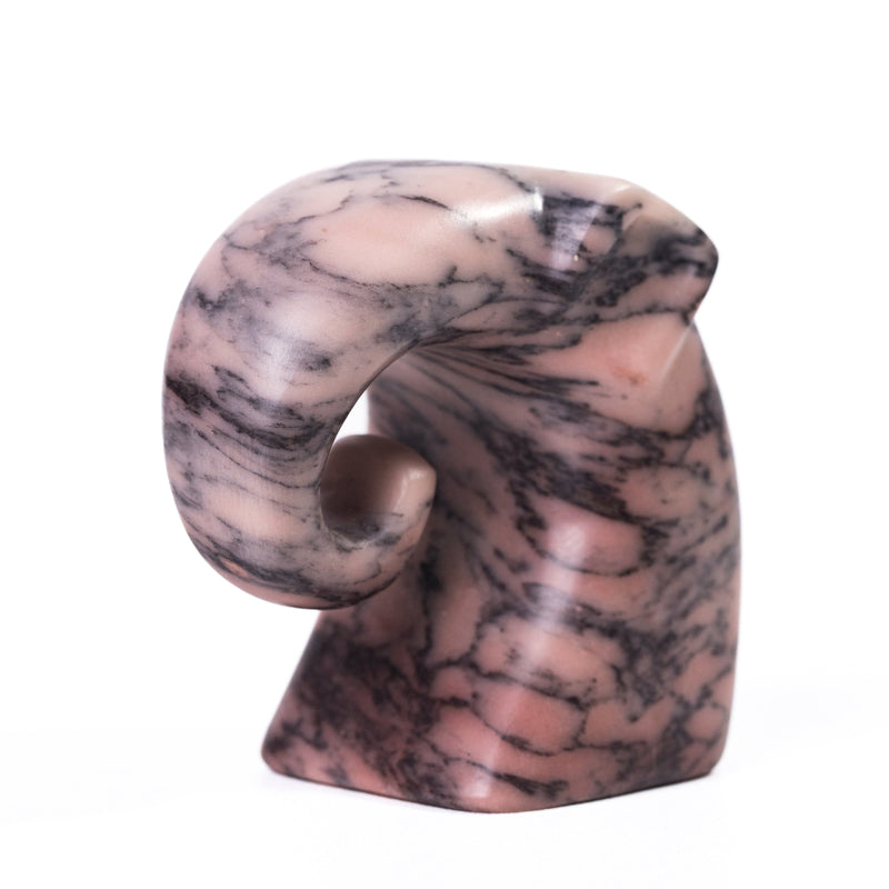 Marble Pink Elephant Statue-zoom-