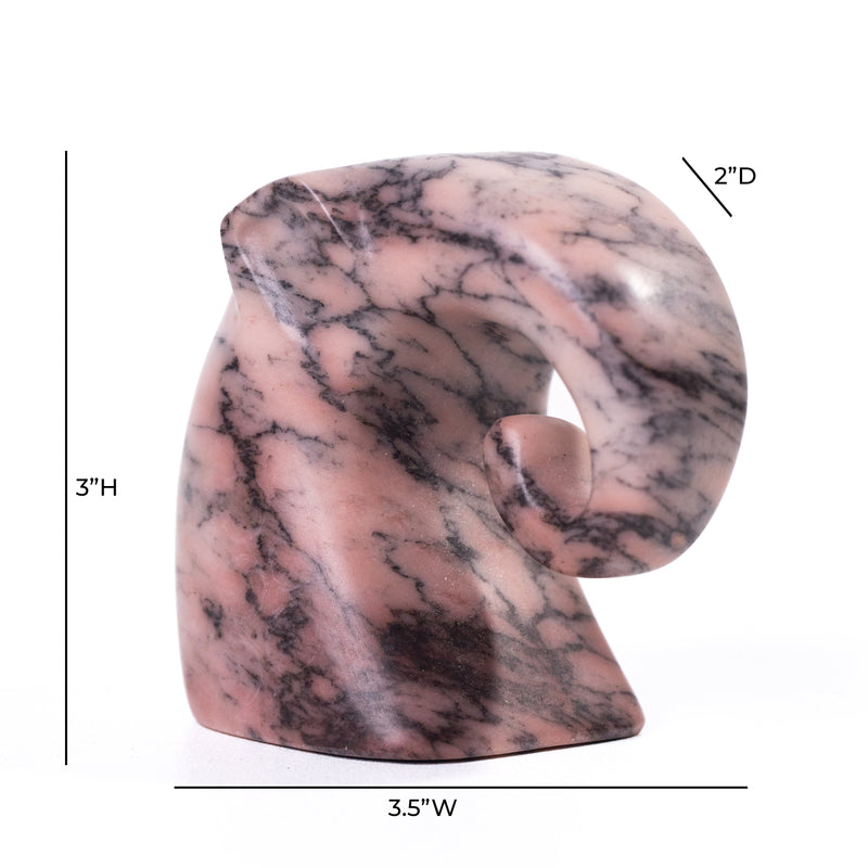 Marble Pink Elephant Statue-zoom-