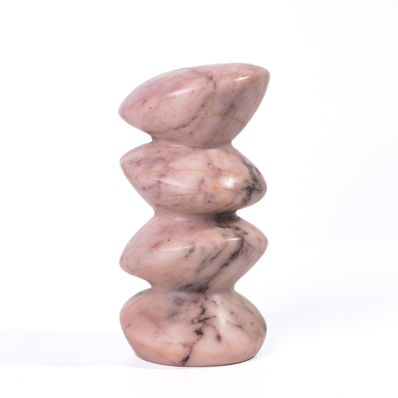 Marble Pink Cairn Decorative Object-zoom-