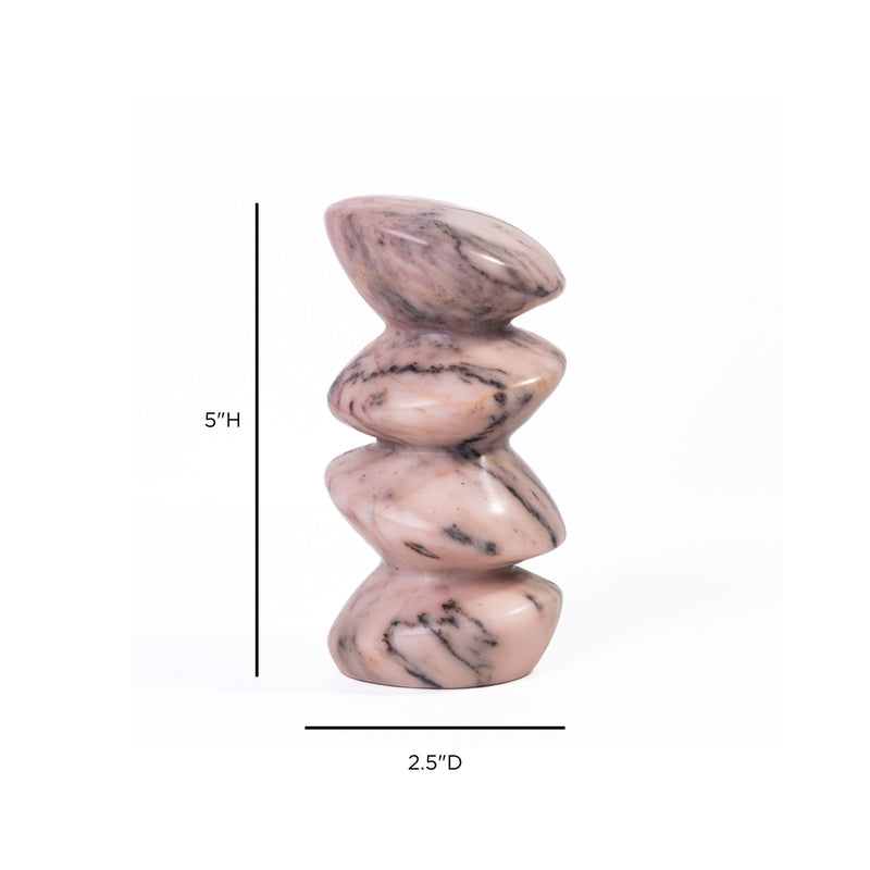 Marble Pink Cairn Decorative Object-zoom-