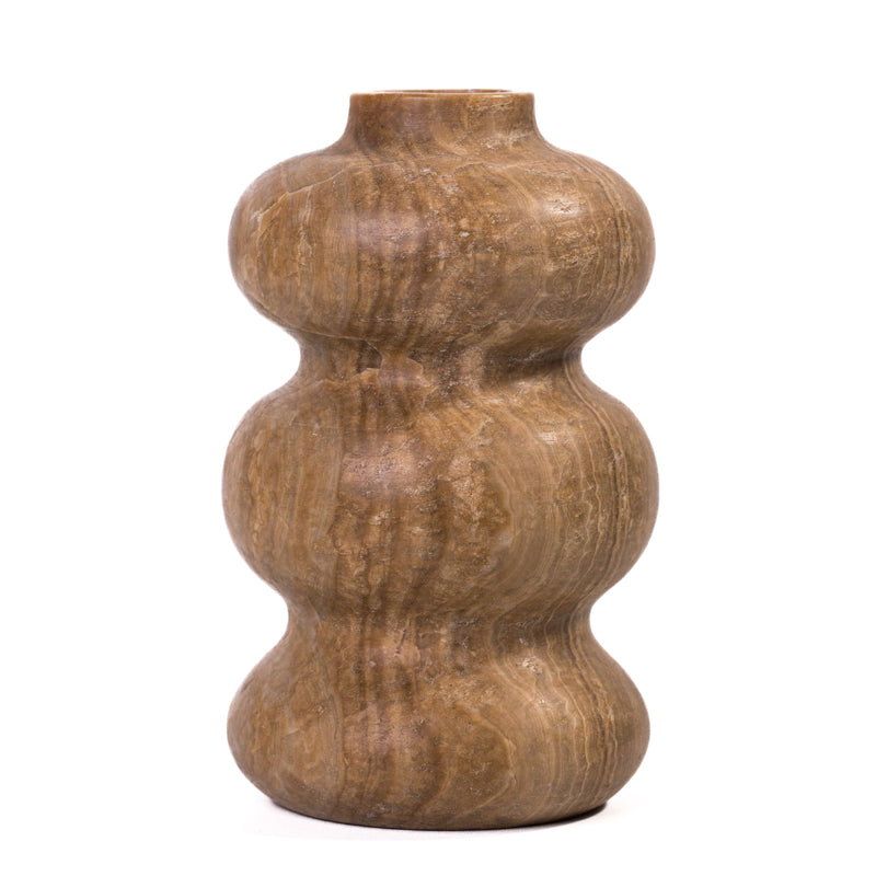 Marble Dark Onyx Swell Decorative Vase-zoom-