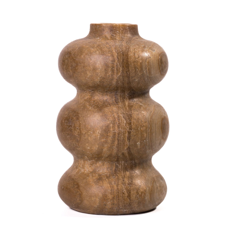 Marble Dark Onyx Swell Decorative Vase-zoom-