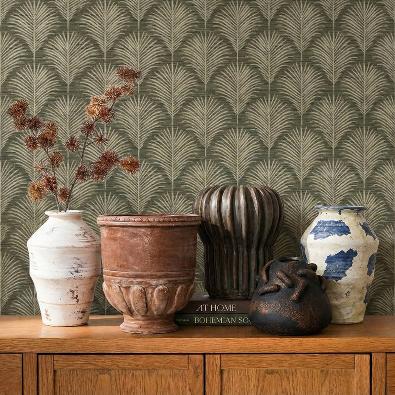 Visha Scalloped Distressed Cream Terracotta Decorative Vase-zoom-