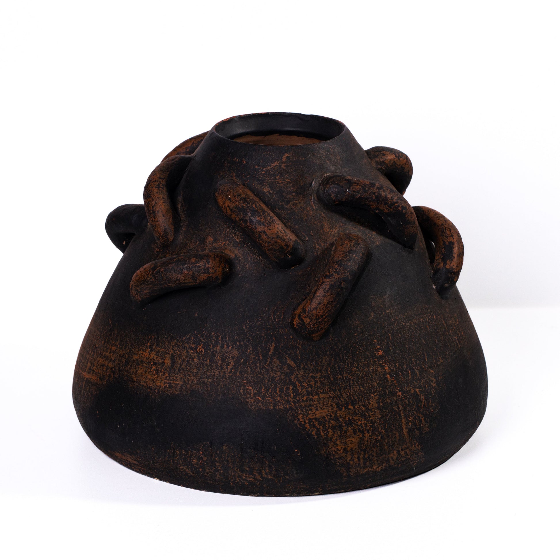 Visha Roped Dark Terracotta Decorative Vase
