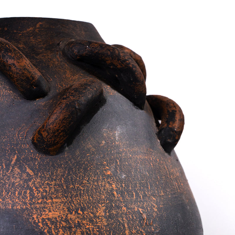 Visha Roped Dark Terracotta Decorative Vase-zoom-
