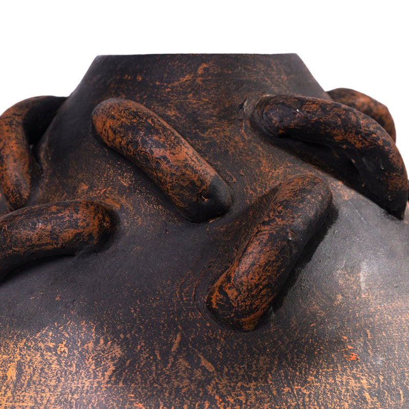 Visha Roped Dark Terracotta Decorative Vase-zoom-