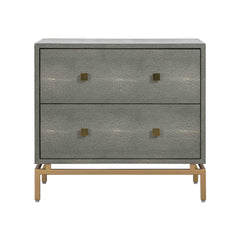 Pesce 25" Faux Shagreen 2-Drawer Nightstand