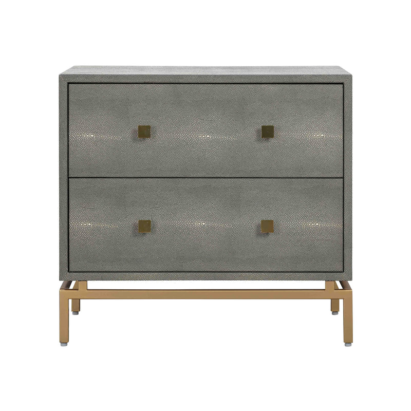 Pesce 25" Faux Shagreen 2-Drawer Nightstand-zoom-