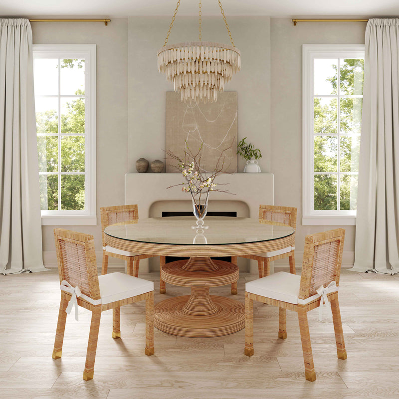 Amara Rattan Performance Fabric Dining Chair-zoom-