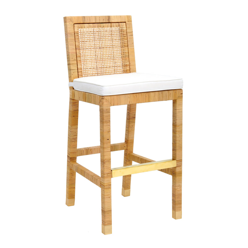 Amara Woven Rattan Performance Fabric Stool-zoom-
