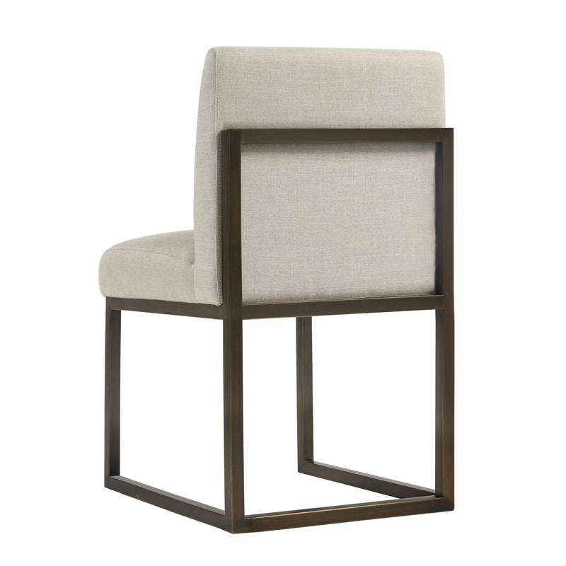 Haute Beige Linen Chair in Brass-zoom-