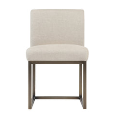 Haute Beige Linen Chair in Brass