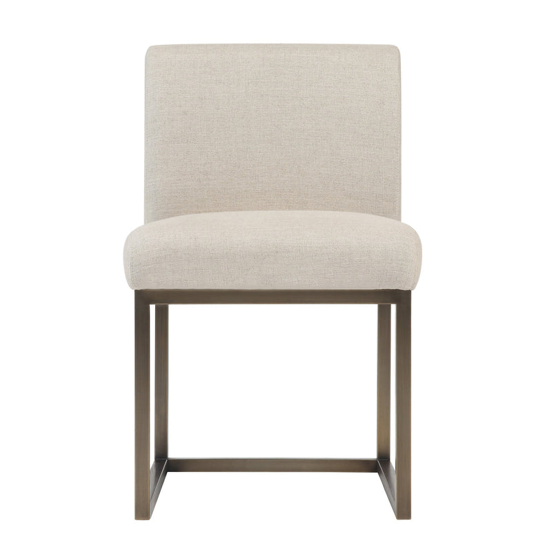 Haute Beige Linen Chair in Brass-zoom-