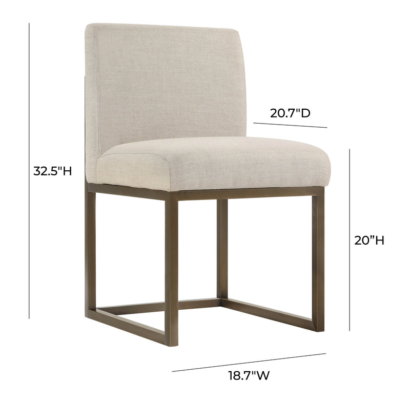 Haute Beige Linen Chair in Brass-zoom-