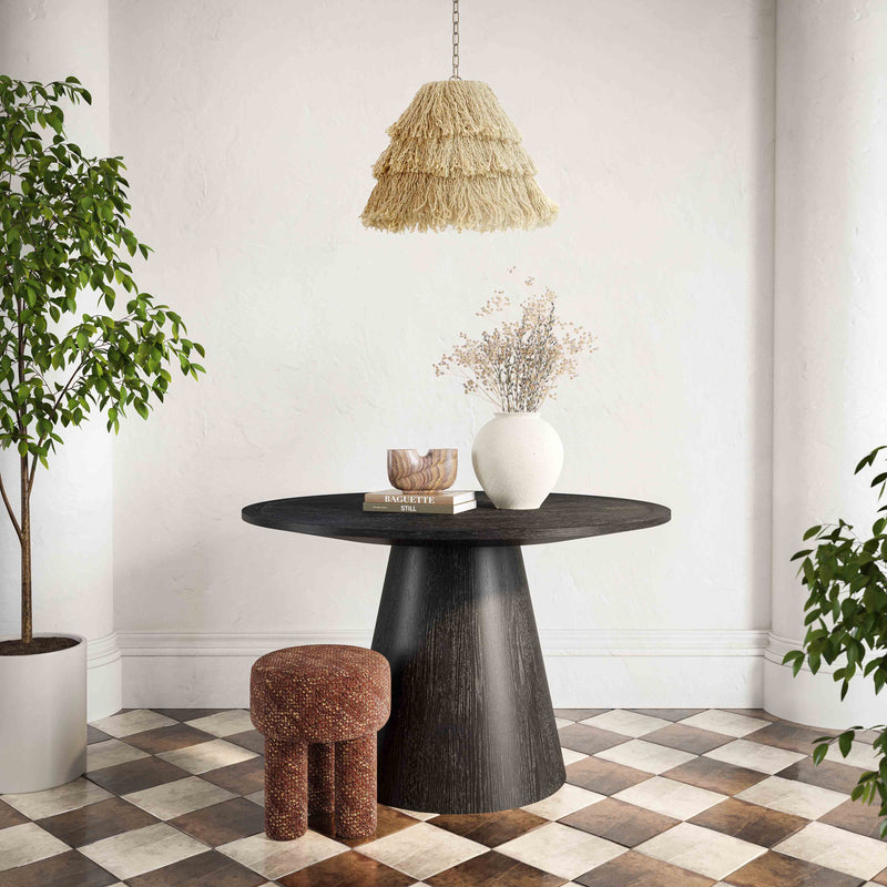 Sahara Round Oak Dining Table (41"-60")-zoom-