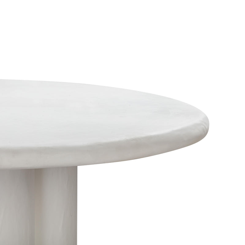 Elika 59" Faux Plaster Indoor / Outdoor Round Dining Table-zoom-