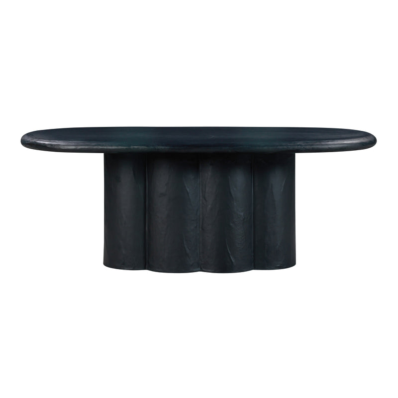 Elika 80" Faux Plaster Indoor / Outdoor Oval Dining Table-zoom-