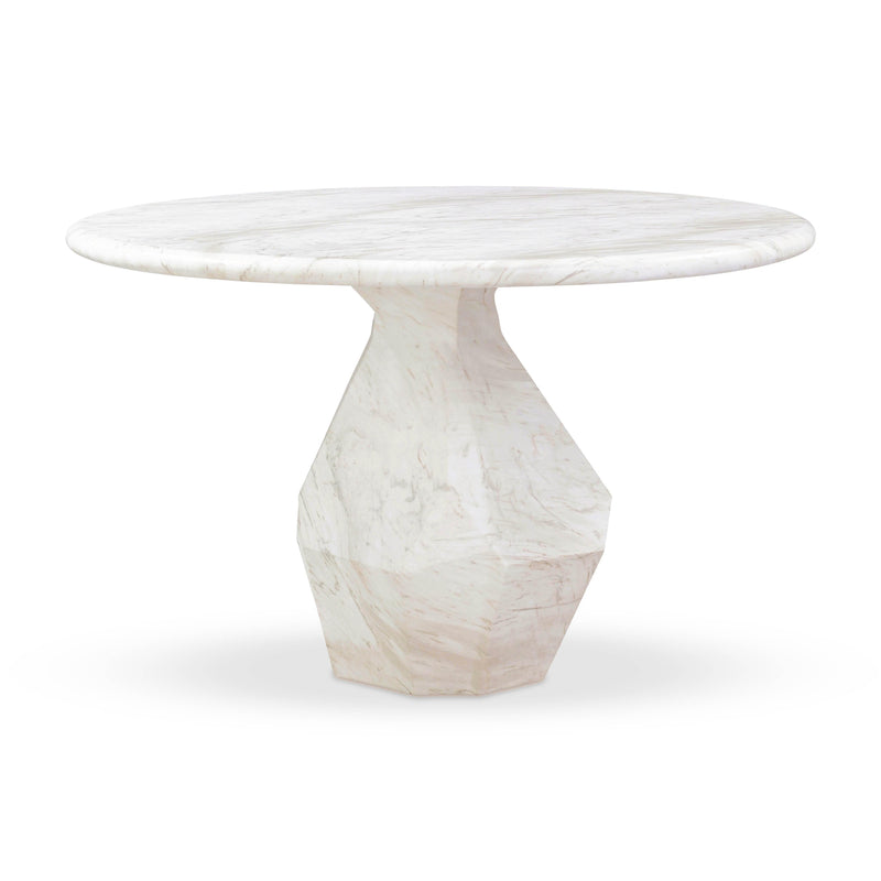 Esme 48" Faux Marble Indoor / Outdoor Round Dining Table-zoom-