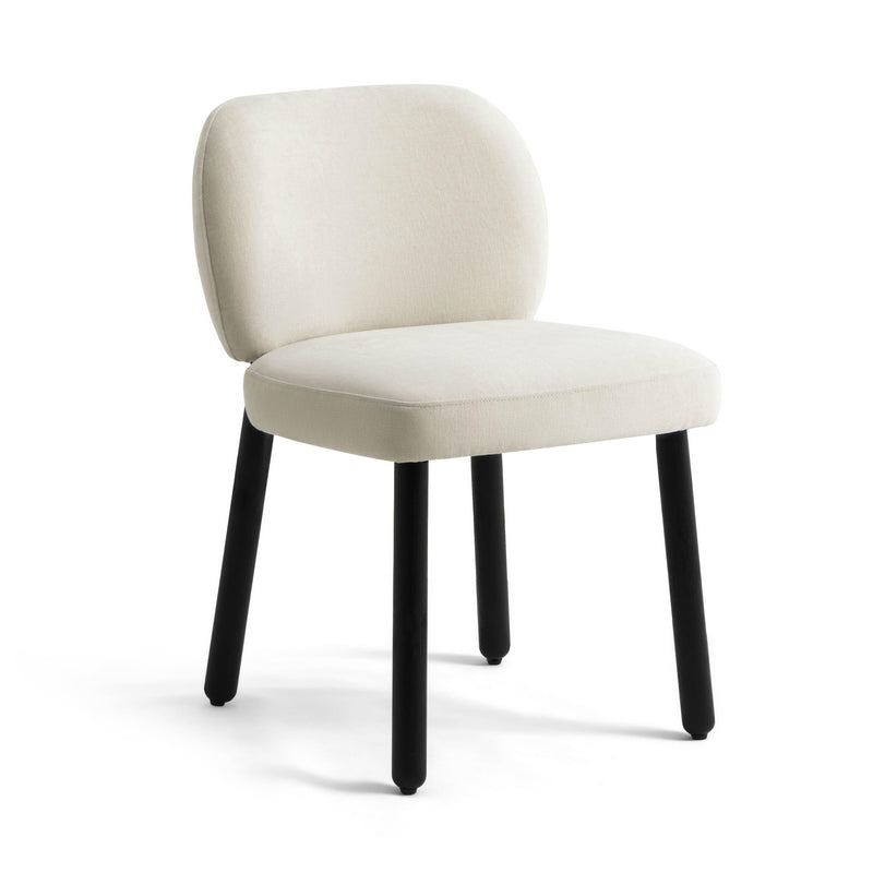 Foxy Cream Performance Basketweave Chenille Dining Chair-zoom-