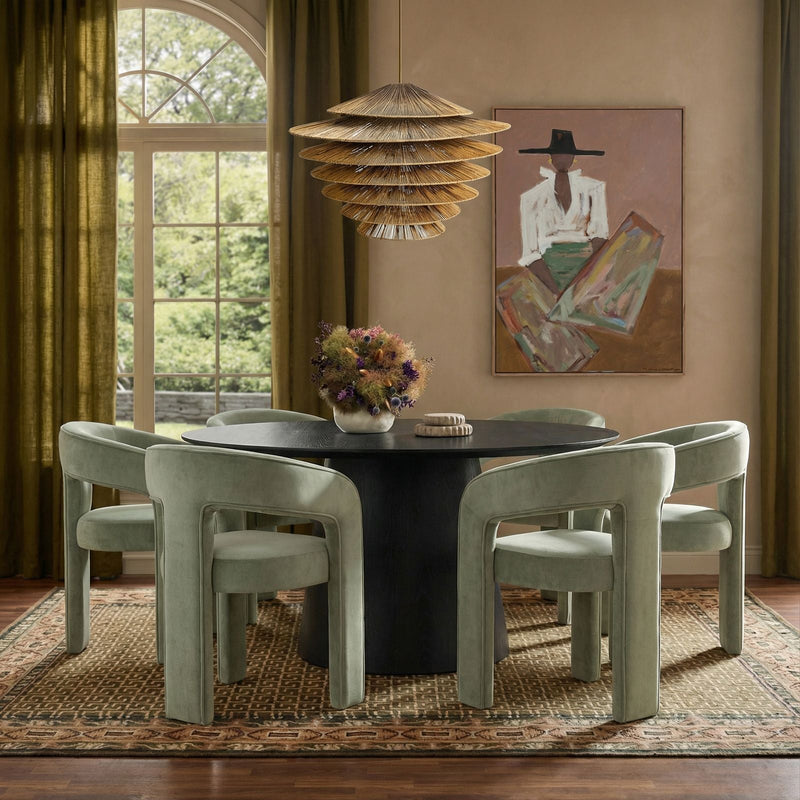 Sahara Round Oak Dining Table (41"-60")-zoom-
