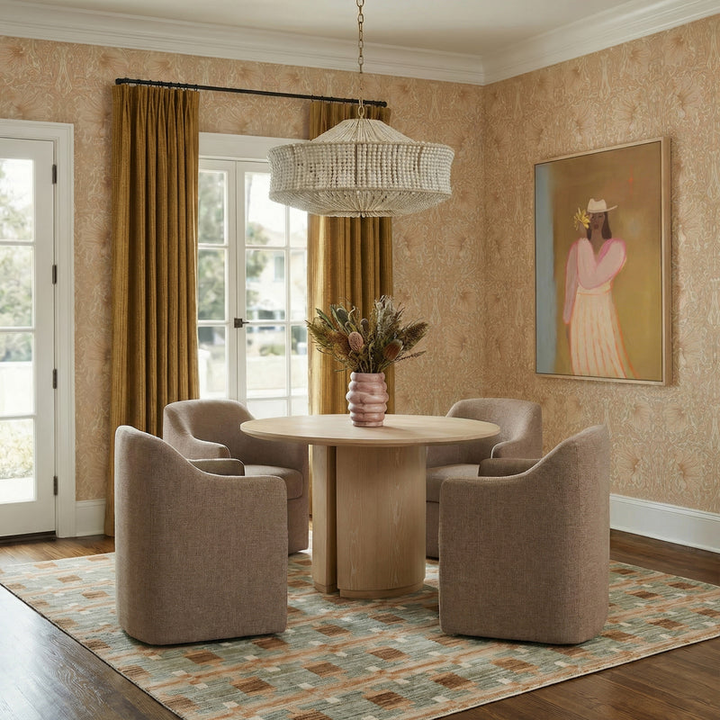 Helena Tall Textured Weave Performance Fabric Dining Chair-zoom-