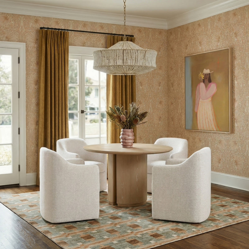 Helena Tall Textured Weave Performance Fabric Dining Chair-zoom-