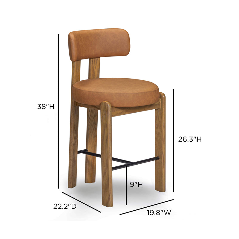 Odessa Performance Vegan Leather Counter Stool-zoom-