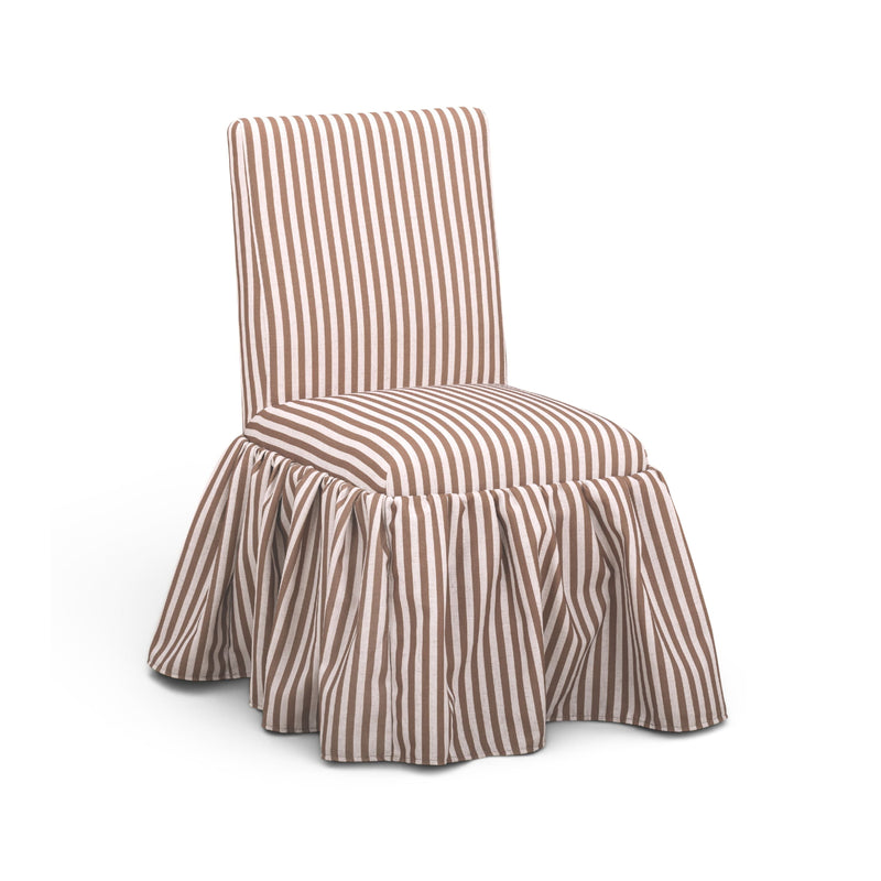 Gertrude Striped Performance Linen Skirted Dining Chair-zoom-