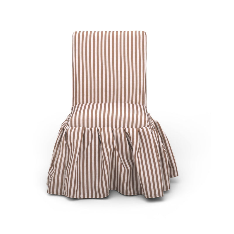 Gertrude Striped Performance Linen Skirted Dining Chair-zoom-