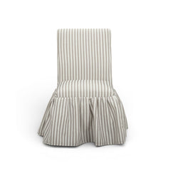 Gertrude Striped Performance Linen Skirted Dining Chair