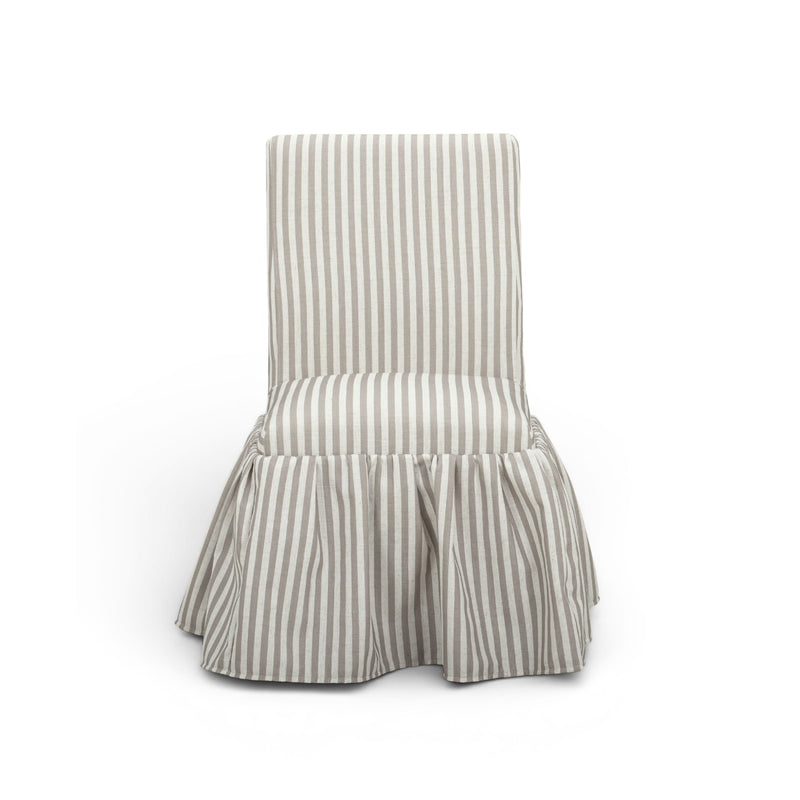 Gertrude Striped Performance Linen Skirted Dining Chair-zoom-