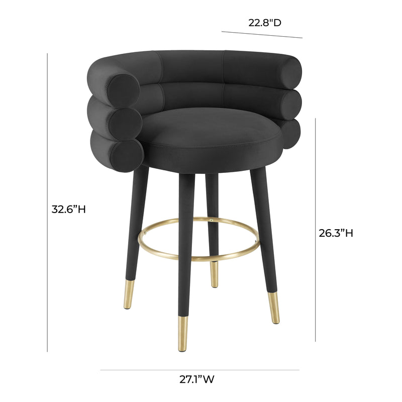 Betty Performance Velvet Stool-zoom-