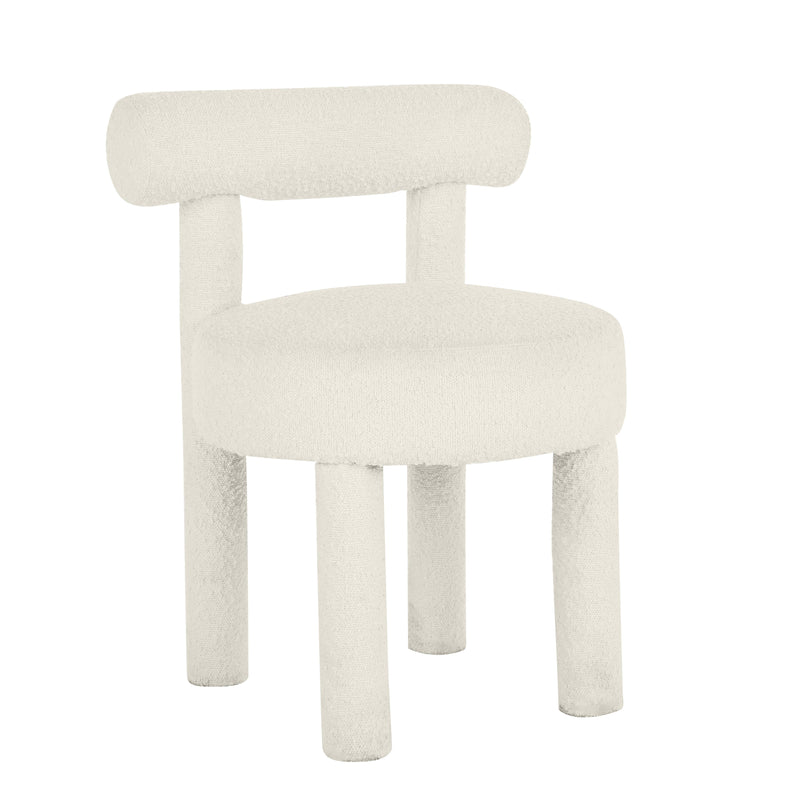 Carmel Cream Performance Boucle Dining Chair-zoom-
