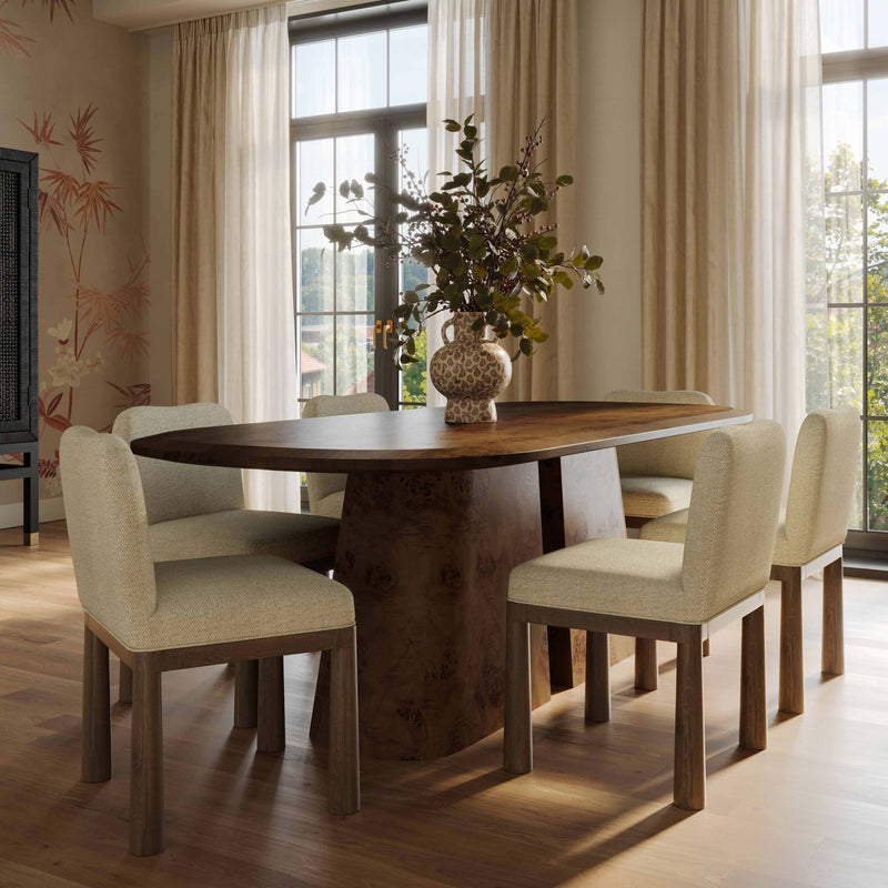 Gladyss 87" Burl Oval Dining Table-zoom-