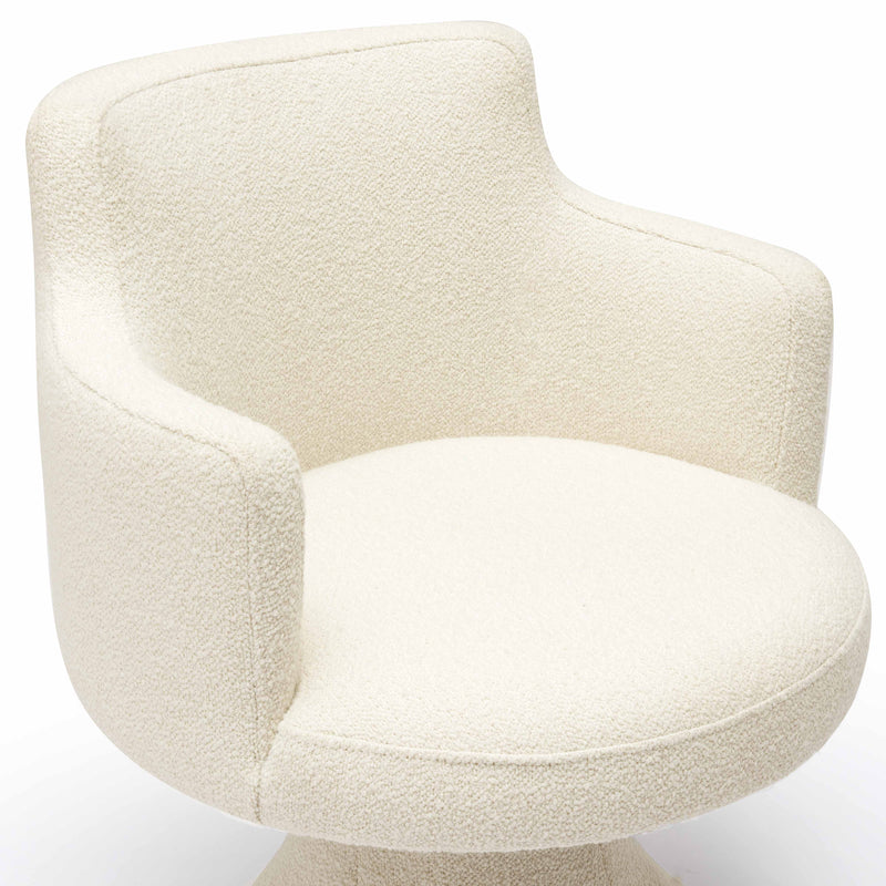 Jeffree Performance Boucle Swivel Dining Chair-zoom-